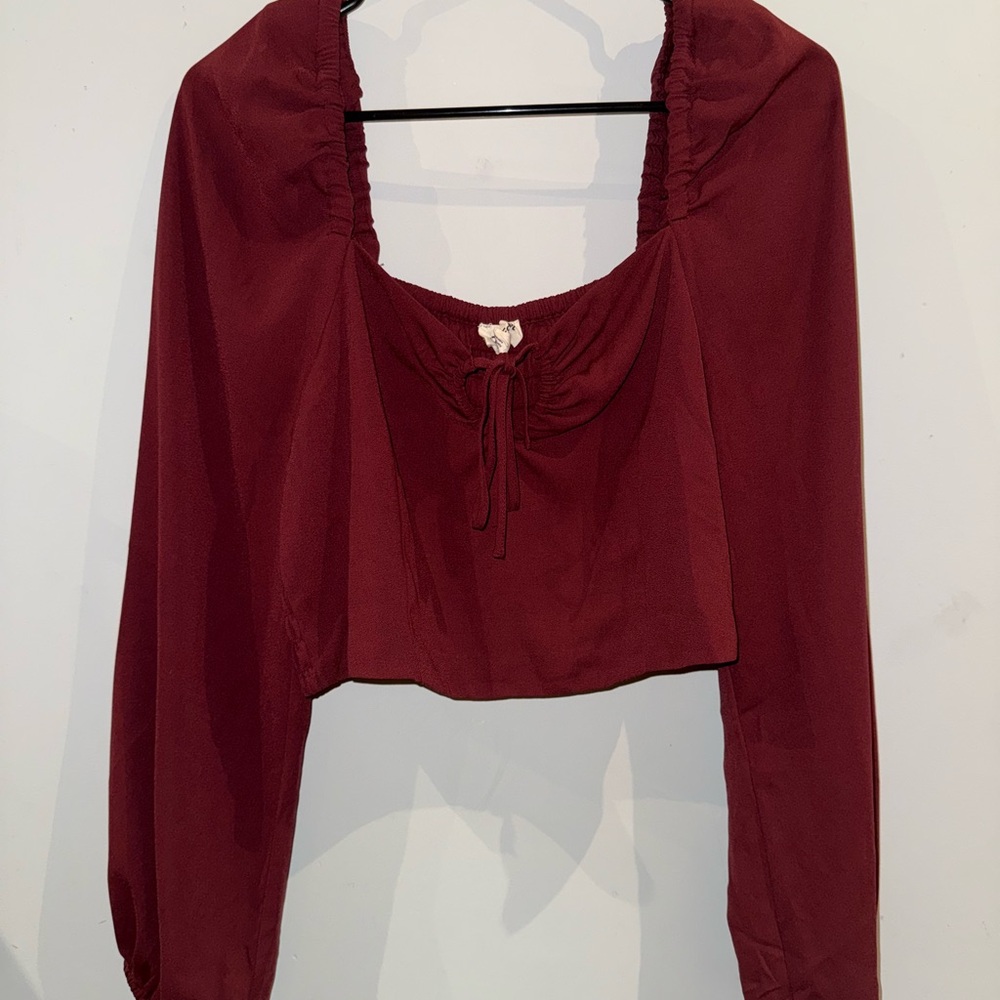 Chic Burgundy Women's Blouse